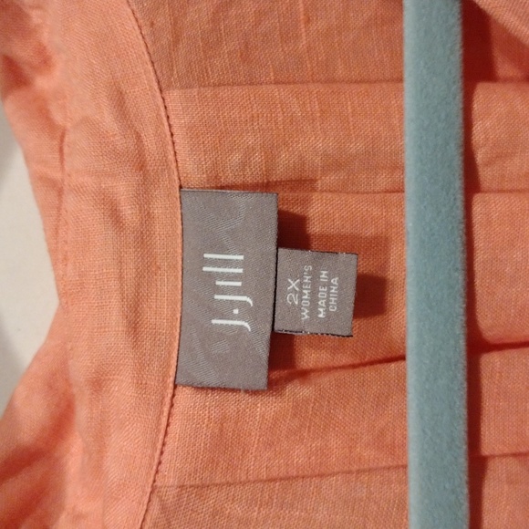 J.Jill Women's Peach 100% Linen Button Down Dolman Sleeve Shirt Sz 2X-Casual - Picture 2 of 6